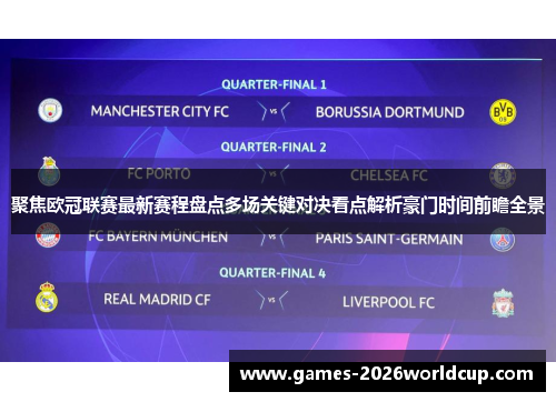 聚焦欧冠联赛最新赛程盘点多场关键对决看点解析豪门时间前瞻全景